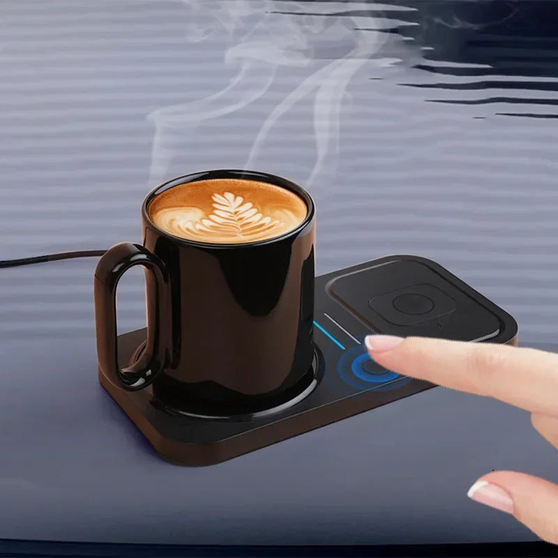 Calentador de Café + Cargador Inalámbrico – Oficina Inteligente