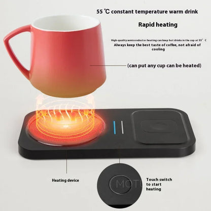 Calentador de Café + Cargador Inalámbrico – Oficina Inteligente