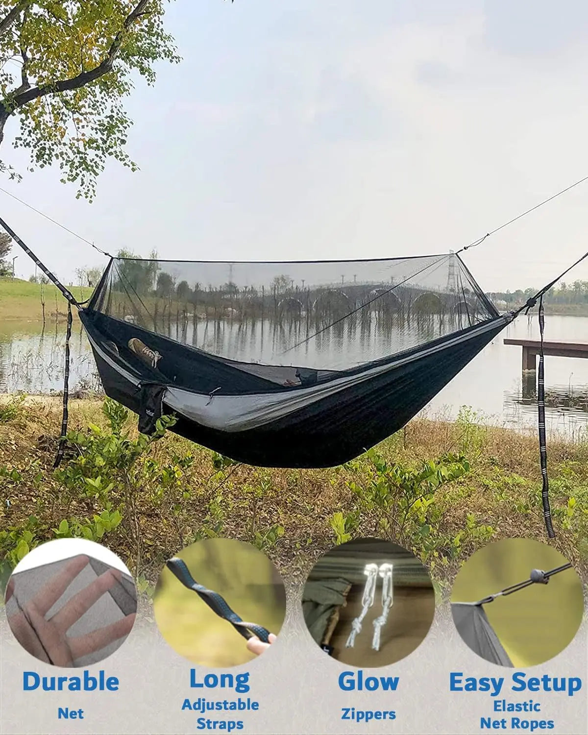 Hamaca de Camping con Mosquitero – Descansa en la Naturaleza