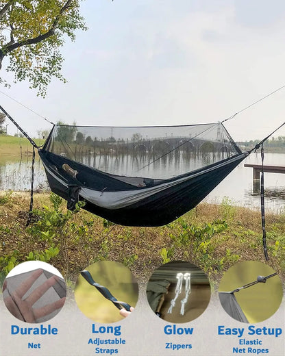 Hamaca de Camping con Mosquitero – Descansa en la Naturaleza